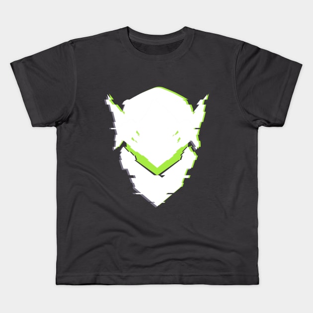 Genji Logo Glitch Effect Kids T-Shirt by bardor2@gmail.com